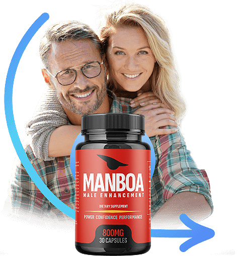 ottle of the Manboa Pro supplement, an advanced formula designed to boost natural energy and vitality, ensuring visual accessibility for the main product.